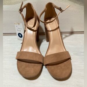 Taupe Block Heel Sandals Size 9